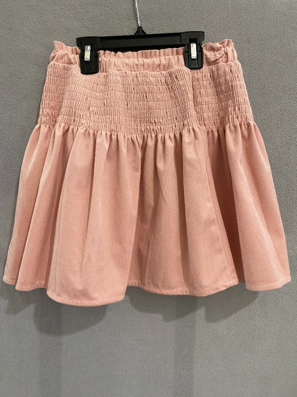 GB Girls Pink Smocked Skirt Size M Ruffle Tiered Flowy Pull-On Mini Skirt